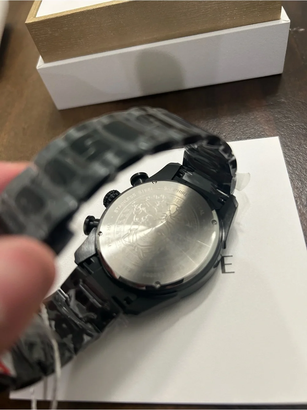 Versace Blue Dial Black  Black VE2I0045mm Tachymeter Date Box Papers